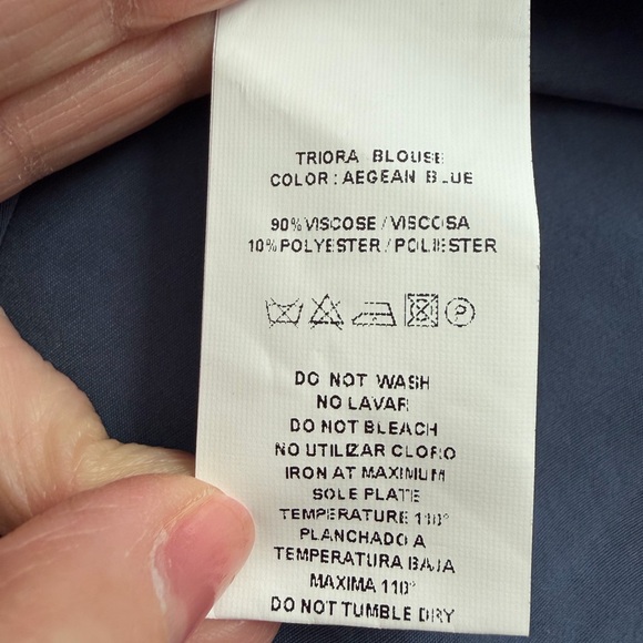 Silvia Tcherassi Triora Split Collar Blouse Top Women's Size XS Blue Embroidered - Picture 10 of 12